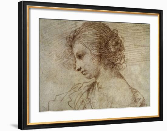 Profile of a Woman-Guercino (Giovanni Francesco Barbieri)-Framed Art Print