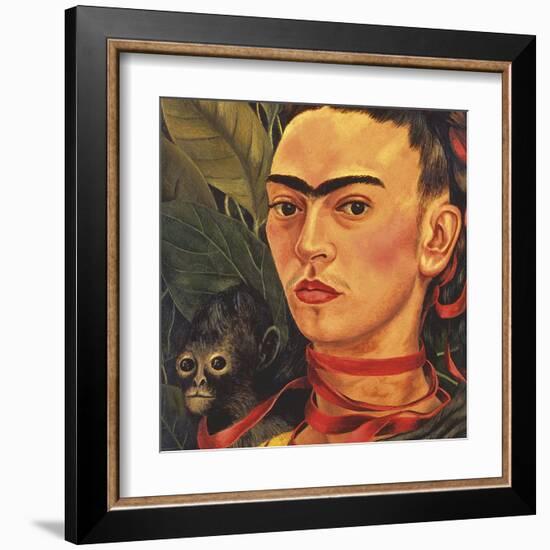 Self Portrait with a Monkey, c.1940 (detail)-Frida Kahlo-Framed Art Print