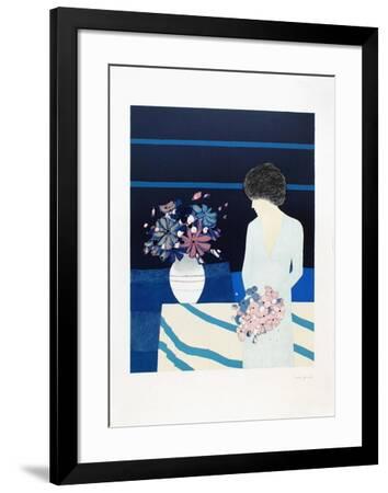 Femme Au Bouquet De Fleurs Collectable Print By André Vigud Artcom