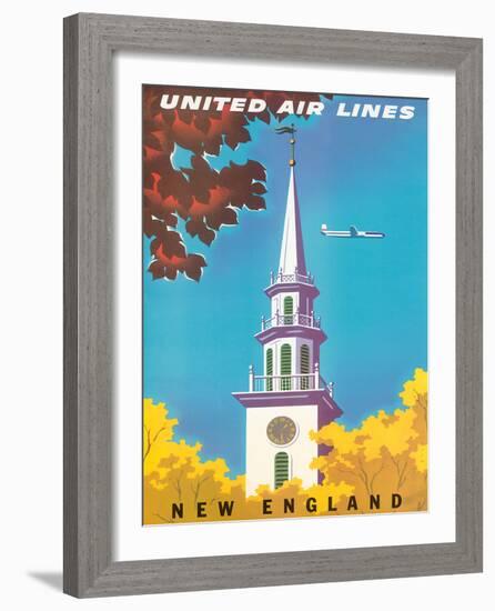 United Air Lines: New England, c.1950s-Joseph Binder-Framed Giclee Print