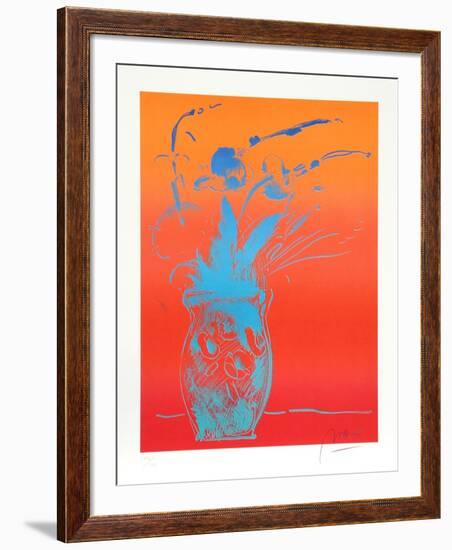 Blue Vase-Peter Max-Framed Limited Edition