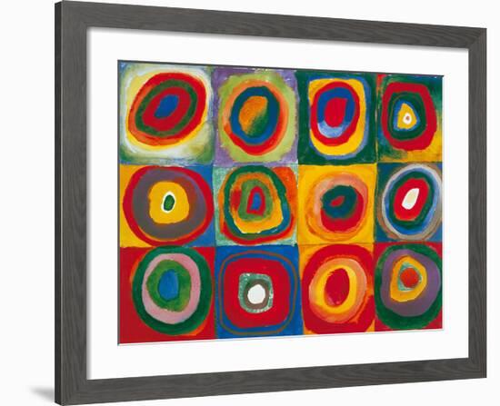 Colour Study - Squares And Concentric Circles-Wassily Kandinsky-Framed Art Print