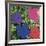 Flowers, C. 1964 (1 Purple, 1 Blue, 1 Pink, 1 Red)-Andy Warhol-Framed Art Print