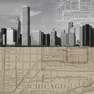 Chicago Map II Giclee Print - The Vintage Collection | Art.com Chicago Map II Giclee Print - The Vintage Collection | Art.com