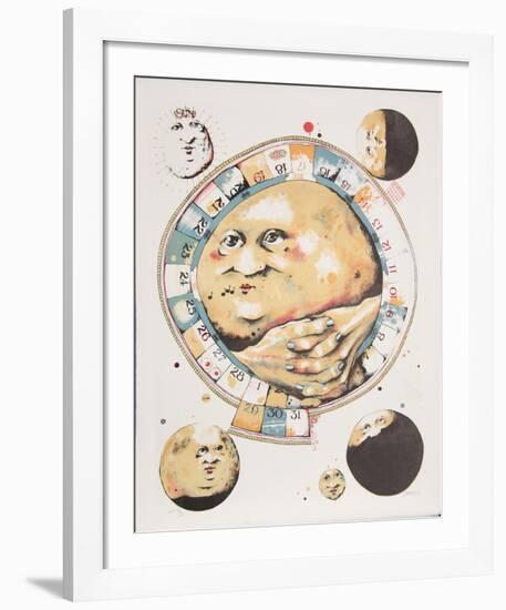Man in the Moon Whistles from the Limestoned Portfolio-Dennis Geden-Framed Limited Edition