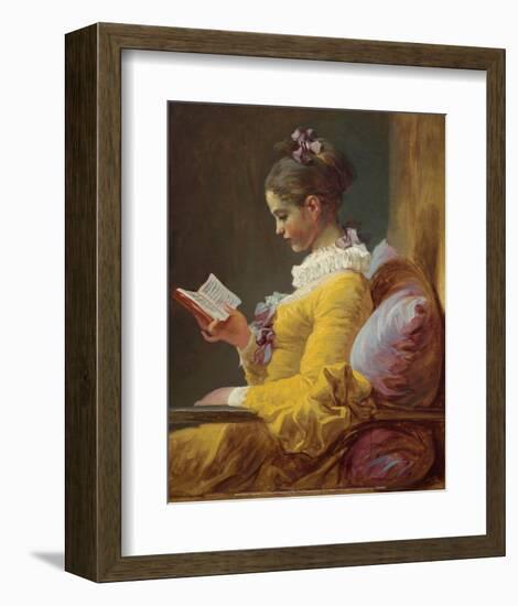 A Young Girl Reading (1776)-Jean-Honoré Fragonard-Framed Art Print