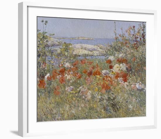 Celia Thaxter’s Garden, Isles of Shoals, Maine, 1890-Childe Hassam-Framed Art Print