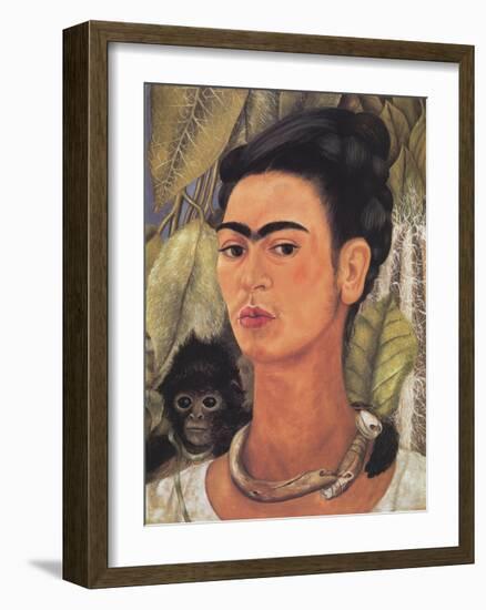 Self-Portrait with Monkey-Frida Kahlo-Framed Art Print