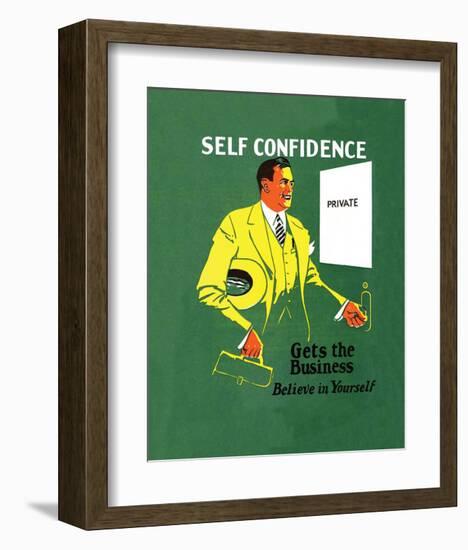 Vintage Business Self Confidence - Believe in Yourself-null-Framed Art Print