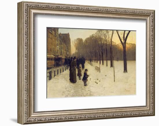 Boston Common at Twilight, 1885-86-Childe Hassam-Framed Art Print