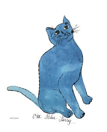 One Blue Pussy, c.1954' Art Print - Andy Warhol | Art.com