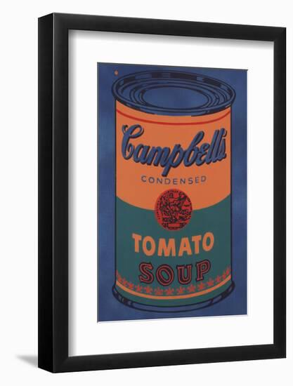 Colored Campbell's Soup Can, 1965 (blue & orange)-Andy Warhol-Framed Giclee Print