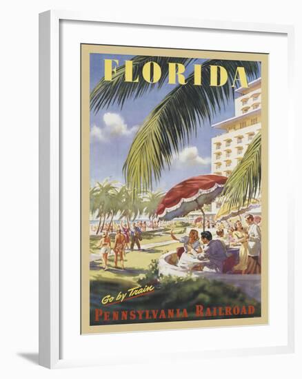 Florida Go by Train-Vintage Poster-Framed Art Print