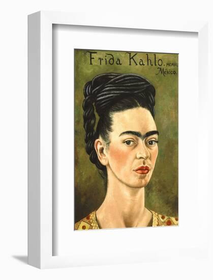 Portrait with Gold Dress-Frida Kahlo-Framed Art Print