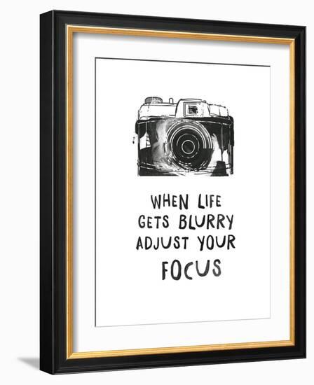 When Life Gets Blurry-Peach & Gold-Framed Art Print