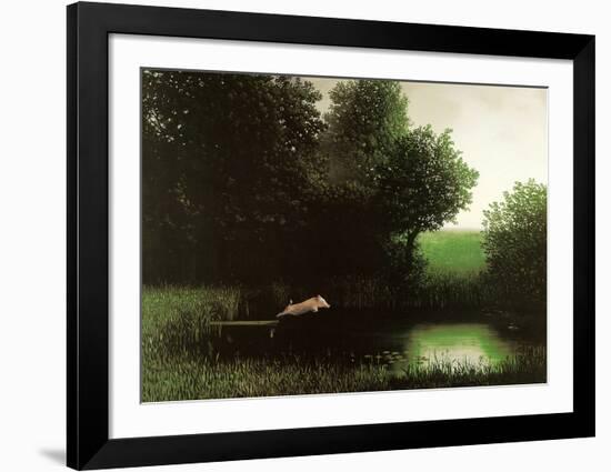 Diving Pig-Michael Sowa-Framed Art Print