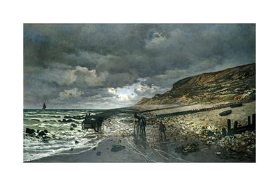 La Pointe de la Heve at Low Tide' Premium Giclee Print - Claude