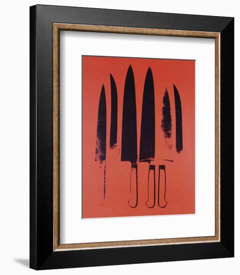 Knives, c. 1981-82 (Red)-Andy Warhol-Framed Art Print