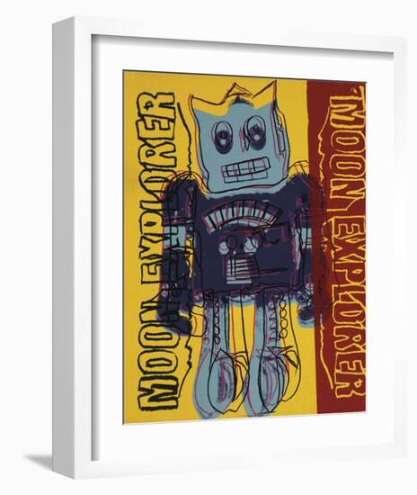 Moon Explorer Robot, 1983 (blue & yellow)-Andy Warhol-Framed Art Print