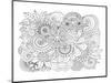 Flower Bouquet Coloring Art-null-Mounted Coloring Poster