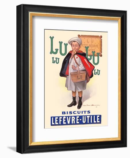 Lu Biscuits - The Little Student (Le Petit Ecolier) - Lefèvre-Utile (LU)-Fermin Bouisset-Framed Art Print