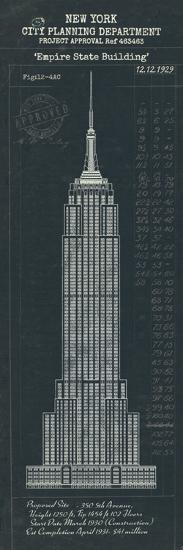Empire State Building Plan-The Vintage Collection-Giclee Print