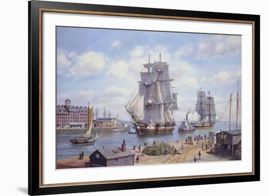 Clipper "Reindeer" Old Boston-Roy Cross-Framed Giclee Print