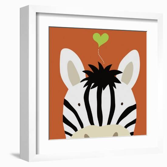 Peek-a-Boo Zebra-Yuko Lau-Framed Art Print