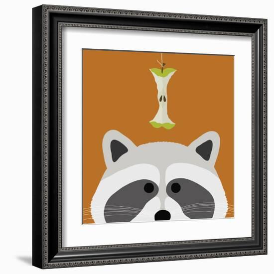 Peek-a-Boo Raccoon-Yuko Lau-Framed Art Print