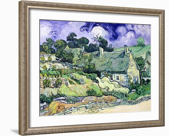 Thatched Cottages at Cordeville, Auvers-Sur-Oise, c.1890-Vincent van Gogh-Framed Giclee Print