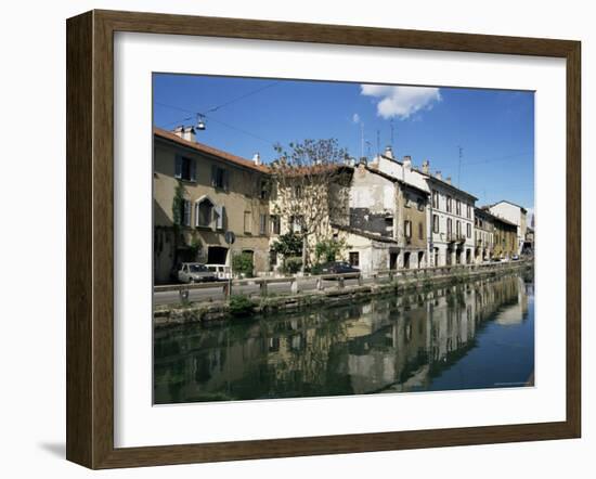 Canal at Porta Ticinese, Naviglio Grande, Milan, Lombardy, Italy-Sheila Terry-Framed Photographic Print