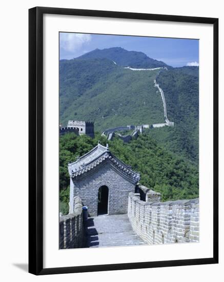 Restored Section with Watchtowers of the Great Wall, Northeast of Beijing, Mutianyu, China-Tony Waltham-Framed Photographic Print