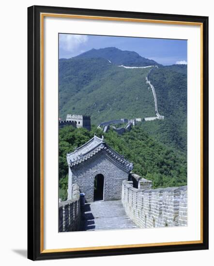 Restored Section with Watchtowers of the Great Wall, Northeast of Beijing, Mutianyu, China-Tony Waltham-Framed Photographic Print