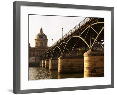 Bridge Pont Des Arts Over the Seine River, Academie Francaise, Paris ...