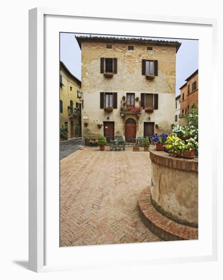 Local Restaurant in Piazza, Pienza, Italy-Dennis Flaherty-Framed Photographic Print