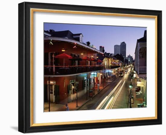City Skyline and Bourbon Street, New Orleans, Louisiana, United States of America, North America-Gavin Hellier-Framed Photographic Print