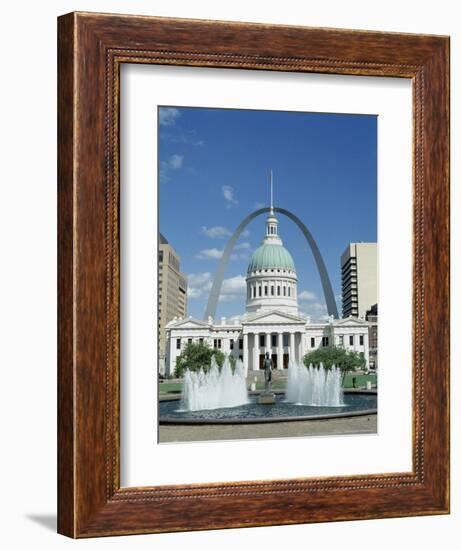 Fountains and Buildings in City of St. Louis, Missouri, United States of America (USA)-Adina Tovy-Framed Photographic Print