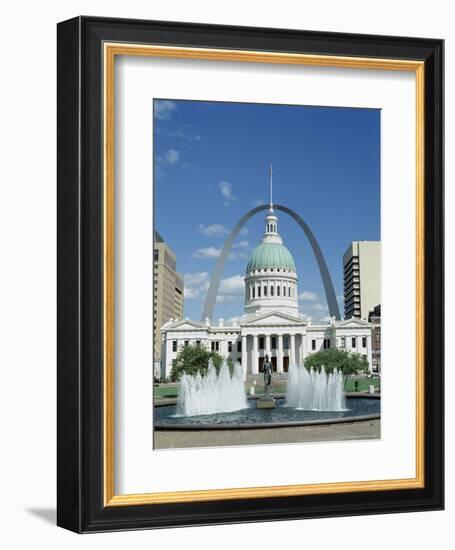 Fountains and Buildings in City of St. Louis, Missouri, United States of America (USA)-Adina Tovy-Framed Photographic Print