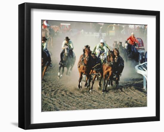 Chuck Wagon Race, Calgary Stampede, Alberta, Canada-Paolo Koch-Framed Photographic Print