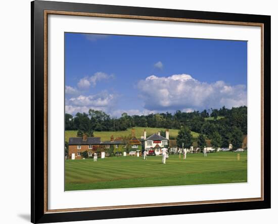 Cricket on Village Green, Surrey, England-Jon Arnold-Framed Photographic Print