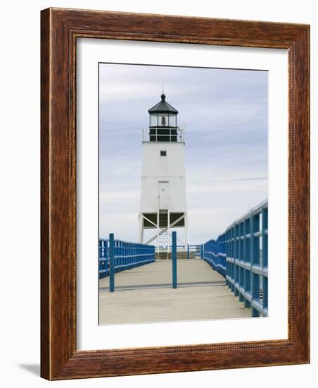 Charlevoix Lighthouse on Lake Michigan, Michigan, USA-Walter Bibikow-Framed Photographic Print