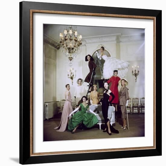 Models Posing in New Christian Dior Collection-Loomis Dean-Framed Photographic Print