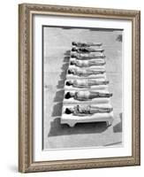 Fashion Models Wearing Swimsuits at a Florida Pool-Lisa Larsen-Framed Photographic Print