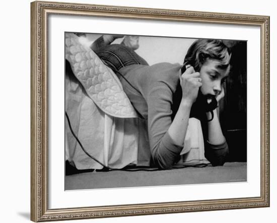 Ginny Nyvall Talking on the Phone-Grey Villet-Framed Photographic Print