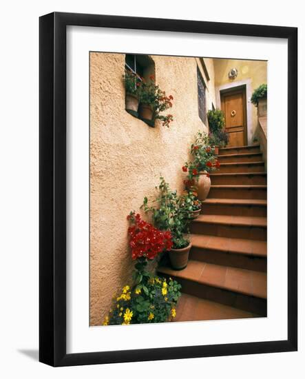 Tuscan Staircase, Italy-Walter Bibikow-Framed Photographic Print