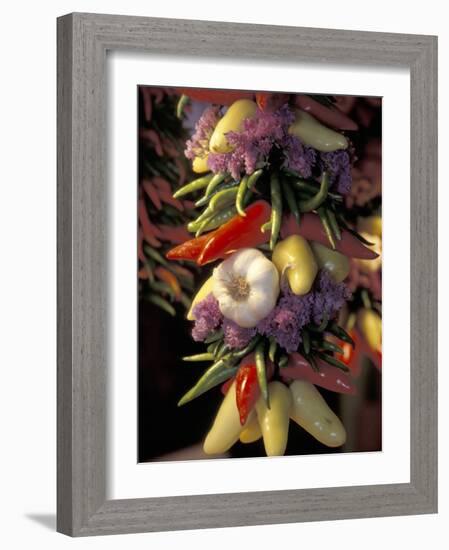 Dried Jalepeno Peppers and Garlic at Pike Place Market, Seattle, Washington, USA-Merrill Images-Framed Photographic Print