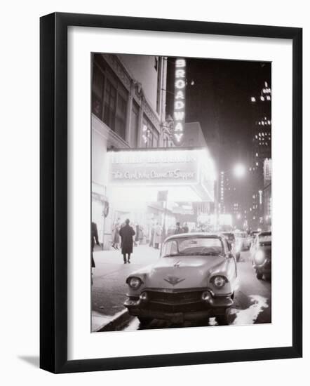 Neon Signs at Night Time on Broadway in New York-null-Framed Photographic Print