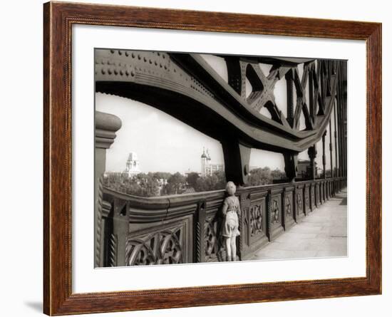 A Young Boy on Tip Toes to Get a View from the Bridge, 1959-null-Framed Photographic Print