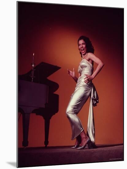 Singer and Actress Dorothy Dandridge Posing by a Piano-Ed Clark-Mounted Premium Photographic Print