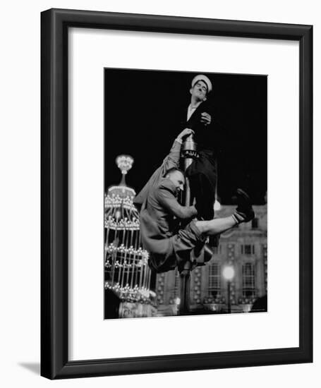 Men Struggling to Gain Vantage Point to Watch the Celebration of Coronation of Queen Elizabeth Ii-Thomas D^ Mcavoy-Framed Photographic Print